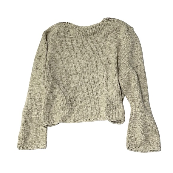 VTG Y2K Talk The Walk NWT Beaded Jewel Trim Cropped Knit Cardigan Sz L Ethereal - Picture 10 of 10